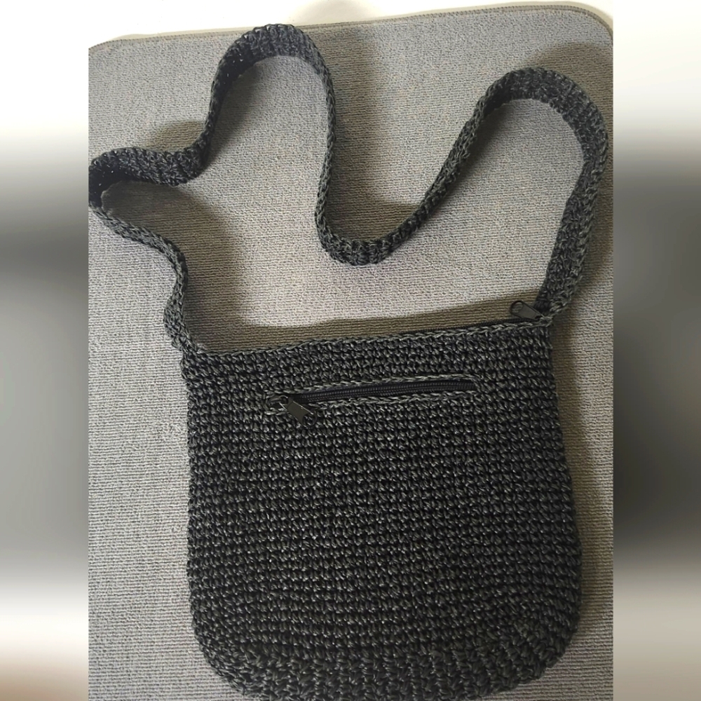 Black Macrame Crossbody Bag